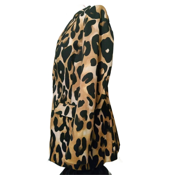Peter Nygard Black and Tan Blazer with Leopard Print - Picture 2 of 10